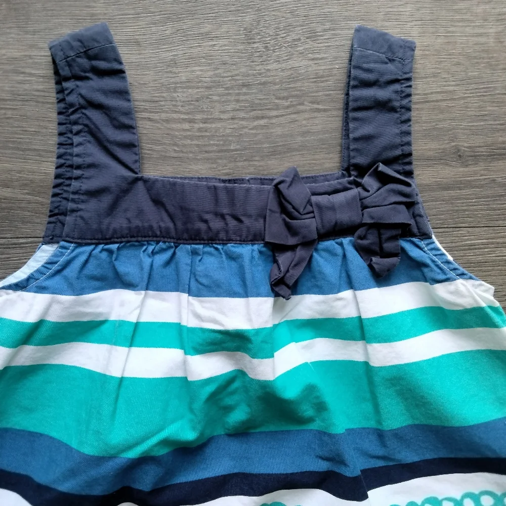 Gymboree Girls Size 8 Geometric Striped Print Sleeveless Summer Dress